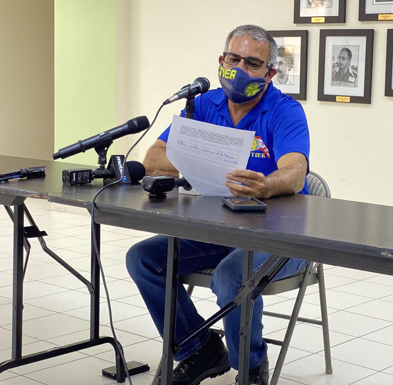 Presidente de la Unión de Trabajadores de la Industria Eléctrica y Riego (UTIER), Ángel Rafael Figueroa Jaramillo